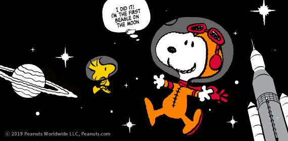 To the Moon with Snoopy